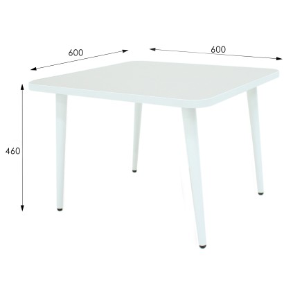 Стол журнальный Оникс 3 (46х60х60) в классическом стиле, белый, велюр