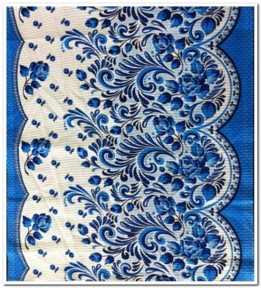 Набор вафельных полотенец, рисунок ГЖЕЛЬ-1021 45x60 - 3шт в уп. голубой арт. 1021