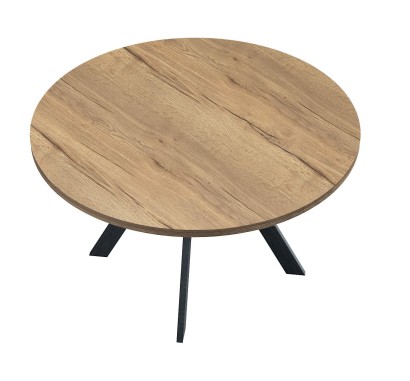 Стол DikLine RD120 дуб галифакс/ опоры черные