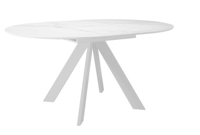 Стол DikLine SKC100 d1000 Керамика Белый мрамор/подстолье белое/опоры белые