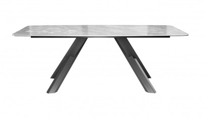 Стол DikLine KS220 керамика Monsoon (серый глянец JA688) / опоры черные