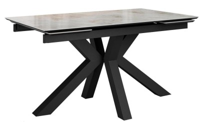 Стол DikLine SFE140 Керамика Italian Grey (глянец серый)/подстолье черное/опоры черные (2 уп.)