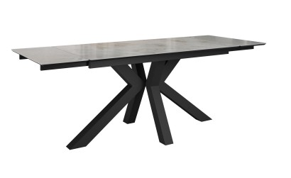 Стол DikLine SFE140 Керамика Italian Grey (глянец серый)/подстолье черное/опоры черные (2 уп.)