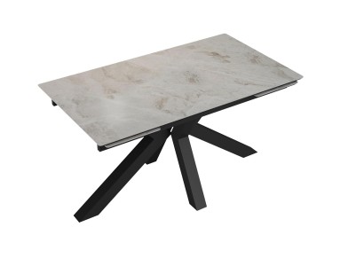 Стол DikLine SFE140 Керамика Italian Grey (глянец серый)/подстолье черное/опоры черные (2 уп.)