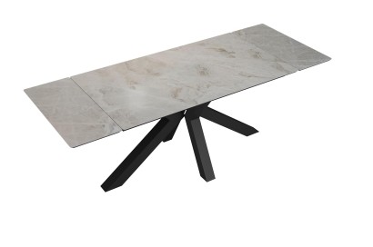 Стол DikLine SFE140 Керамика Italian Grey (глянец серый)/подстолье черное/опоры черные (2 уп.)