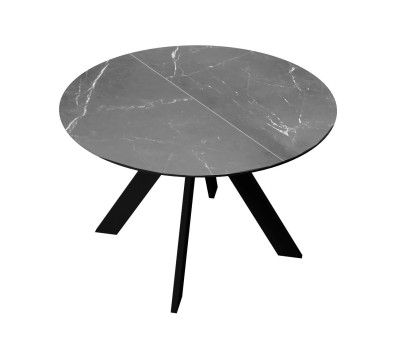 Стол DikLine SKC100 d1000 Керамика Серый мрамор/подстолье черное/опоры черные