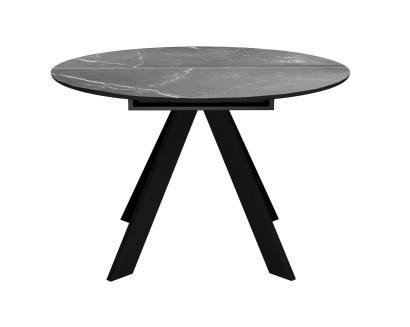Стол DikLine SKC100 d1000 Керамика Серый мрамор/подстолье черное/опоры черные