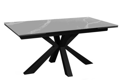 Стол DikLine SFE140 Керамика Серый мрамор/подстолье черное/опоры черные (2 уп.)