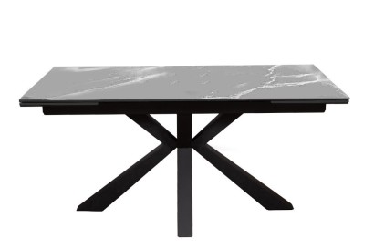 Стол DikLine SFE160 Керамика Серый мрамор/подстолье черное/опоры черные (2 уп.)