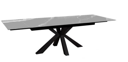 Стол DikLine SFE160 Керамика Серый мрамор/подстолье черное/опоры черные (2 уп.)