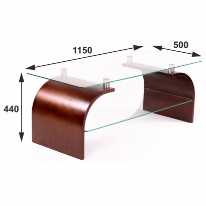 Стол журнальный Гурон 2 (44х115х50) в стиле техно, вишня