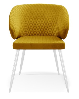 Стул DikLine 255 микровелюр Z280 апельсин, ножки белые