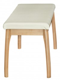 Скамья для прихожей мягкая (50х100х40) в классическом стиле, экокожа крем, бук Скамья для прихожей мягкая (50х100х40) в классическом стиле, экокожа крем, бук