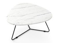 Стол журнальный Лючия 7101 (37х69,5х68,5) в стиле лофт, белый мрамор, черный Стол журнальный Лючия 7101 (37х69,5х68,5) в стиле лофт, белый мрамор, черный