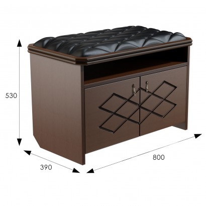 Банкетка Патриция 2 (53х80х39) в классическом стиле, орех, к, з ева