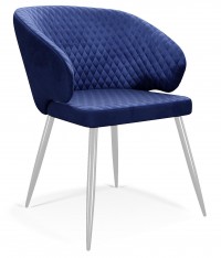 Стул DikLine 255 микровелюр К17 синий, ножки белые Стул DikLine 255 микровелюр К17 синий, ножки белые
