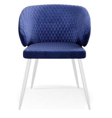 Стул DikLine 255 микровелюр К17 синий, ножки белые