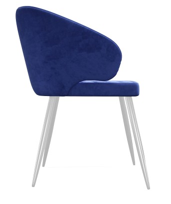 Стул DikLine 255 микровелюр К17 синий, ножки белые