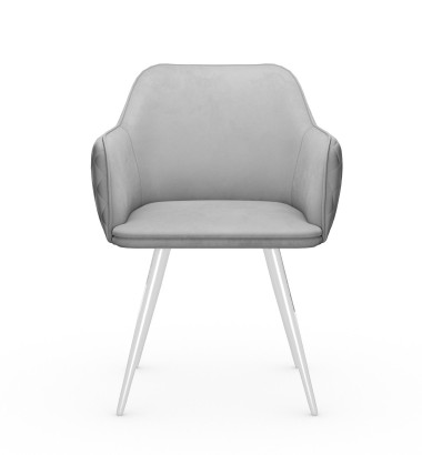 Стул DikLine 277 поворотный E28 светло-серый, ножки белые