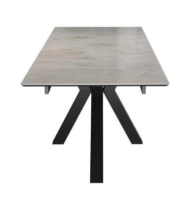 Стол DikLine SFE160 Керамика Italian Grey (глянец серый)/подстолье черное/опоры черные (2 уп.)