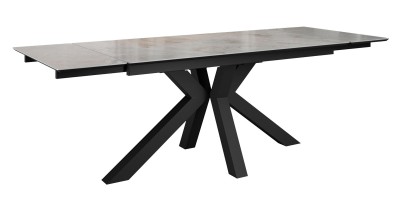 Стол DikLine SFE160 Керамика Italian Grey (глянец серый)/подстолье черное/опоры черные (2 уп.)