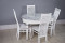 Комплект мебели для кухни стол Париж белый с серой патиной и четыре стула Вегас белый. Сиденье велюр серый.