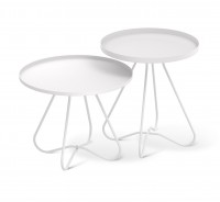 Столик кофейный SHT-CT3-2 (36,5х45х45) в скандинавском стиле, белый муар