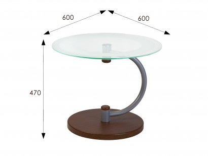 Стол журнальный Дуэт 13Н (47х60х60) в стиле техно, металлик, ср.-кор, прозр.
