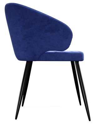 Стул DikLine 255 микровелюр К17 синий, ножки черные