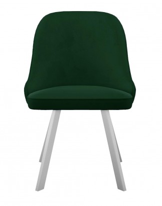 Стул DikLine 266 поворотный, К13 изумруд, ножки белые