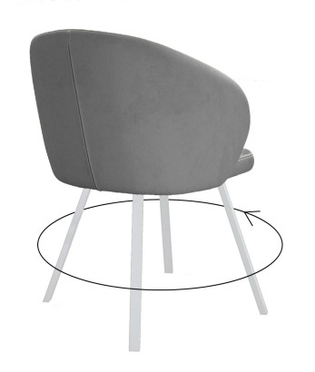 Стул DikLine 258 поворотный, Z28 серый, ножки белые