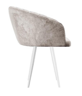 Стул DikLine 442 поворотный, M02 бежевый, ножки белые