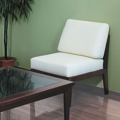 Кресло Массив мягкое экокожа (85х60х75) в классическом стиле, крем, орех