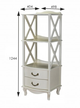 Этажерка Джульетта 2 уровня, Л (124,4х49,8х40,4) в классическом стиле, дуб шампань