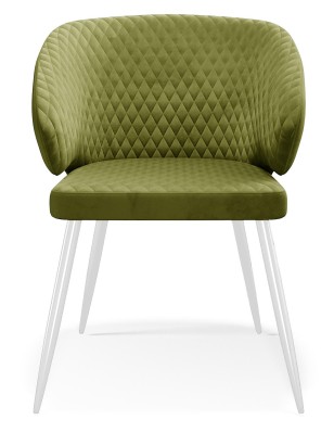 Стул DikLine 255 микровелюр К20 оливковый, ножки белые