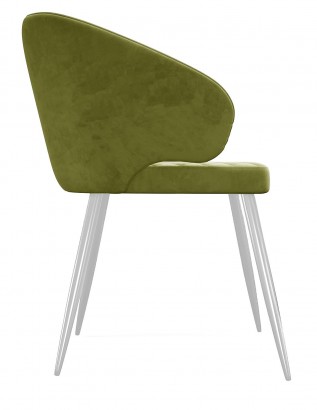 Стул DikLine 255 микровелюр К20 оливковый, ножки белые