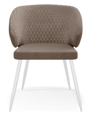Стул DikLine 255 микровелюр Z48 капучино, ножки белые