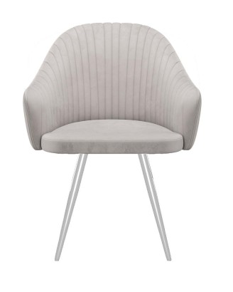 Стул DikLine 439 поворотный, C103 крем, ножки белые