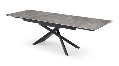 Стол DiklLine KZ180 керамика мрамор серый С35 глянец/опоры черные (2 уп)