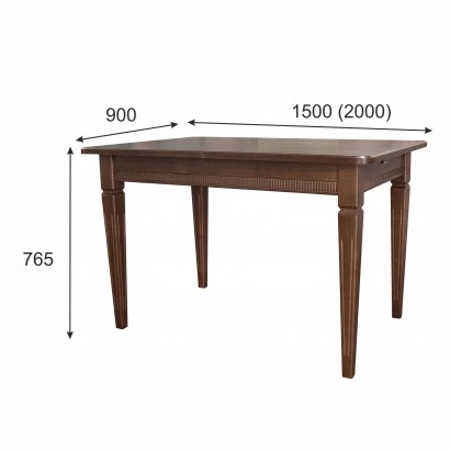 Стол обеденный Васко В (76,5х150х90) в классическом стиле, орех