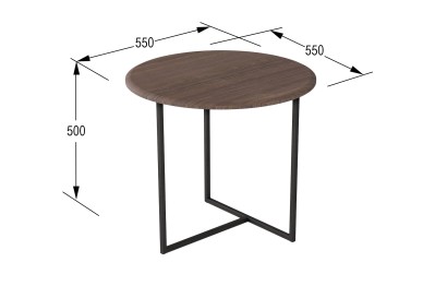 Стол журнальный Альбано (50х55х55) в стиле лофт, коричневый