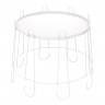 Столик кофейный SHT-CT6-2 (42х52,5х52,5) в скандинавском стиле, белый муар