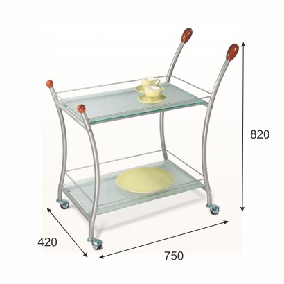 Стол сервировочный Поло (82х75х42) в стиле техно, металлик, матовое