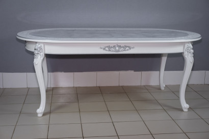 Кухонный стол Роза белый мрамор