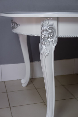 Кухонный стол Роза белый мрамор