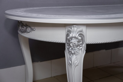 Кухонный стол Роза белый мрамор