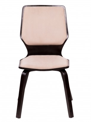 Стул Бертран (90х60х54) в скандинавском стиле, ткань слоновая кость, венге структура