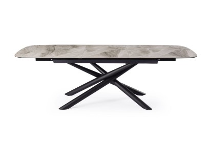 Стол DikLine KE180 керамика серый мрамор С21 глянец/опоры черные) (2 уп)