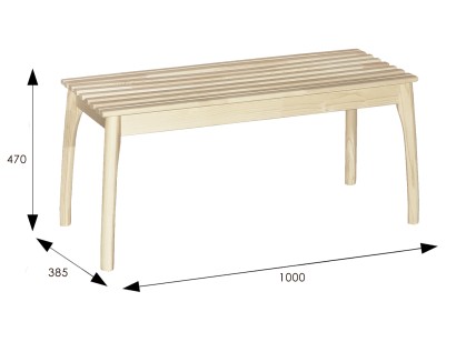 Скамья для прихожей массив, каркас (47х100х38,5) в классическом стиле, лак прозрачный