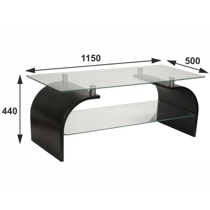 Стол журнальный Гурон 2 структура (44х115х50) в стиле техно, венге